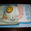Baby Shower Cake - Blanket Covered in Zoo Animals - Side View