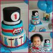 Mustache and Tie Themed 1st Birthday Cake